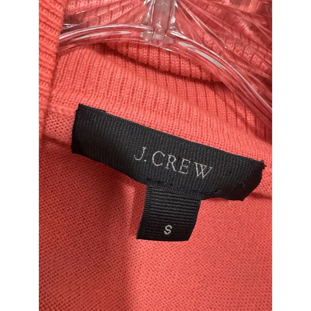 J. Crew Turtleneck Sweater Womens Preppy‎ Size Sz S Coral Merino Wool